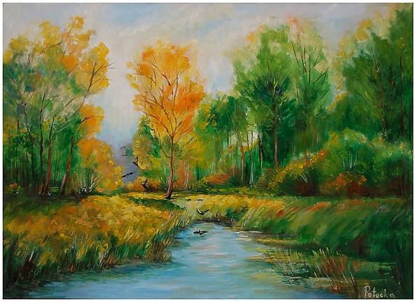 Grażyna Potocka - The day is dawning oil painting 50-70cm