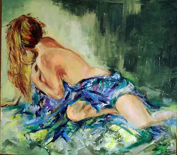 Bernadeta Nowak - Waiting green - gold Inspiration W. Zhaoming