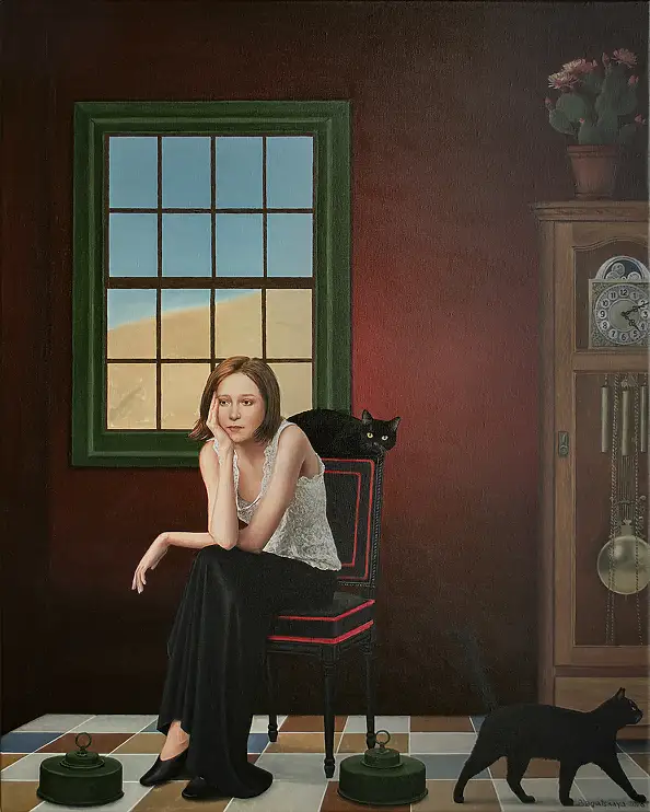 Nataliya Bagatskaya, Partir ou rester, Peinture acrylique - , 80 x 100