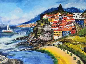 Krystyna Mościszko, Isole Canarie, Dipinto acrilico - tela, 50 x 40