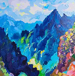 Anastasiia Kurkova, Wyżyny, Obraz olejny - płótno, 50 x 35