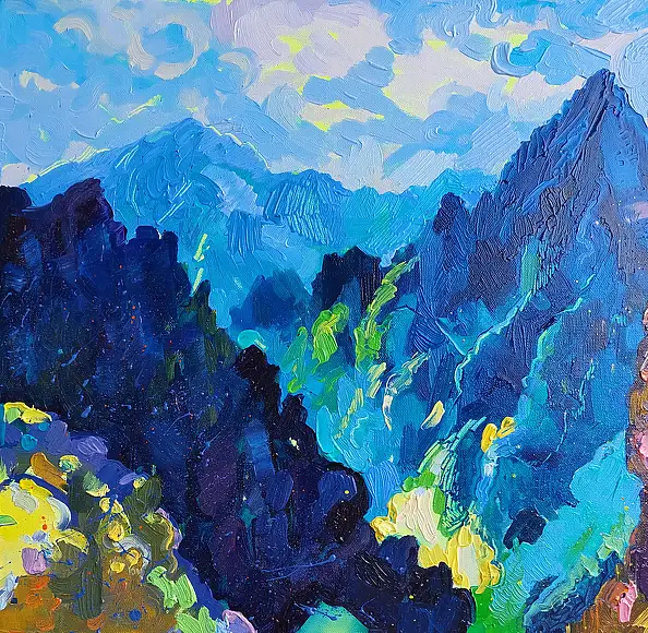 Anastasiia Kurkova, Wyżyny, Obraz olejny - płótno, 50 x 35