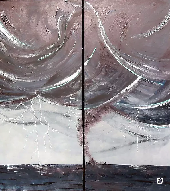 Joanna Pyrskała - Wzburzone morze. Dyptyk.