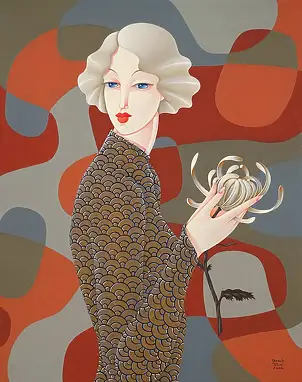 Urszula Tekieli, "XXXVII" z cyklu "Puellas", Obraz olejny - płótno, 40 x 50