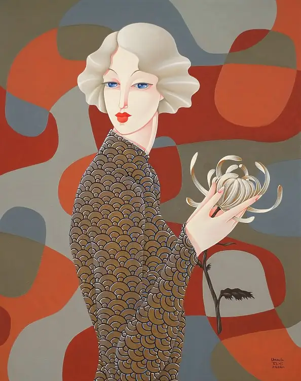 Urszula Tekieli, "XXXVII" z cyklu "Puellas", Obraz olejny - płótno, 40 x 50