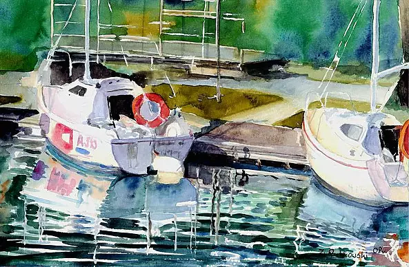 Zdzisław Rutkowski - Yachts on the waterfront