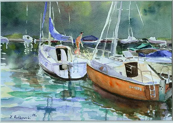 Zdzisław Rutkowski - Jachty w porcie