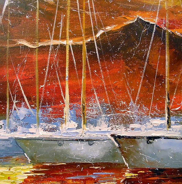 Olha Darchuk - Yachts in the mountain harbor