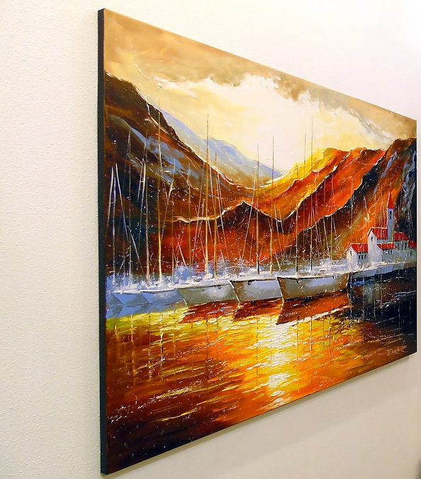 Olha Darchuk - Yachts in the mountain harbor