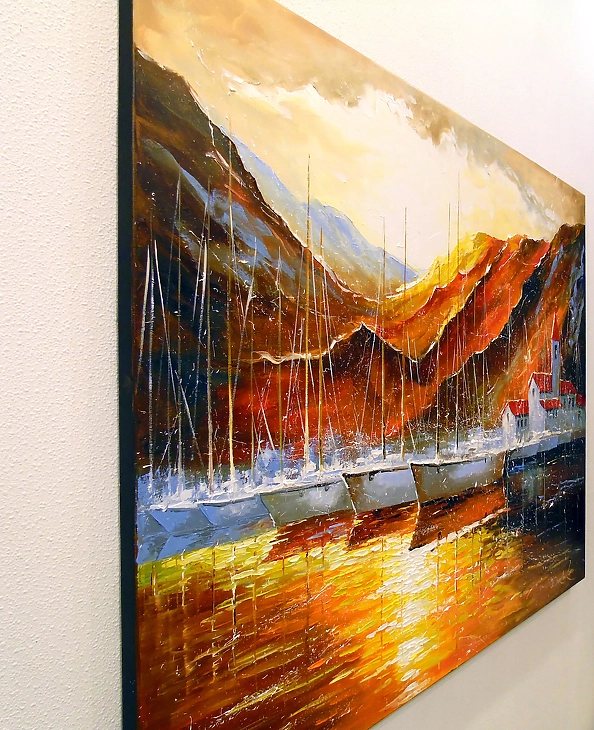 Olha Darchuk - Yachts in the mountain harbor