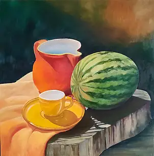 Jolanta Mazur, Jaune, Peinture à l'huile - toile, 60 x 60