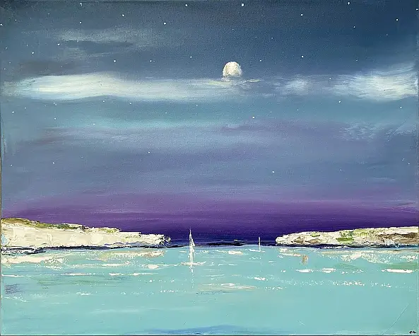 Andrzej Cybura, BAY, Acrylic painting, Oil painting - canvas, 50 x 40