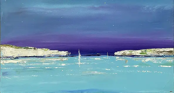 Andrzej Cybura, BAY, Acrylic painting, Oil painting - canvas, 50 x 40