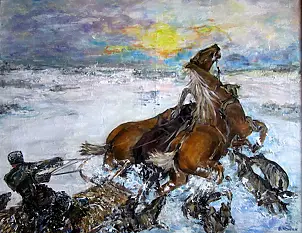 Bernadeta Nowak - ZIMA - ATAK WILKÓW..WINTER OF WOLVES ATTACK..