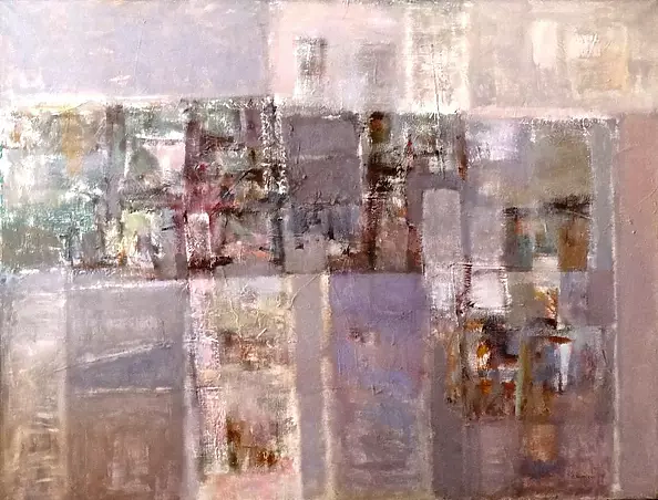 Cezary Trzepizur - WINTER in a small town, oil on canvas 88 x 115