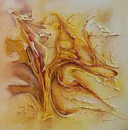 Małgorzata Greguła, ZŁOTA IMPRESJA - DRZEWO MUZY, Obraz olejny - płótno, 70 x 70