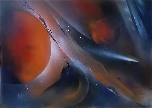 Janusz Wosiek - THE GOLDEN LINE AND TWO RED MOONS