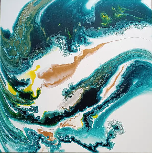 Joanna Bilska, SABBIE DORATE, Quadro ad acrilico - tela, 70 x 70