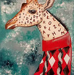 Agnieszka Mantaj, ЖИРАФА, Акрилова картина - холст, 50 x 70