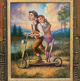 Dariusz Miliński, With You to the End of the World, Oil painting - canvas, 40 x 50