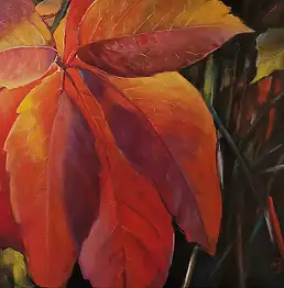 Małgorzata Jaroma, Из серии ЛИСТЬЯ III, Масляная картина - холст, 70 x 50