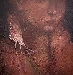 Sylwia Krupińska (Wójcik), Из серии «Без имени» (белый воротничок), Акрилова картина - холст, 90 x 90