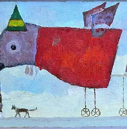 Mikołaj Malesza, Dagli uccelli serie della mia, Quadro a olio - tela, 25 x 20