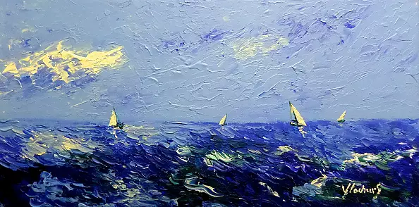 Jerzy Stachura - Z cyklu "Trzy razy żagle - kobaltowy"