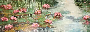 Jolanta Madej, From Monet's Garden, Oil painting - canvas, 100 x 40