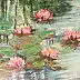 Jolanta Madej, From Monet's Garden, Oil painting - canvas, 100 x 40