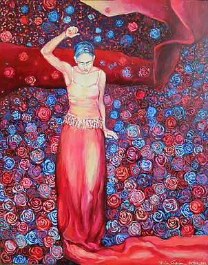 Wiola Gaszka - From the Pina Bausch Theater, 80x100, oil on canvas, 2020