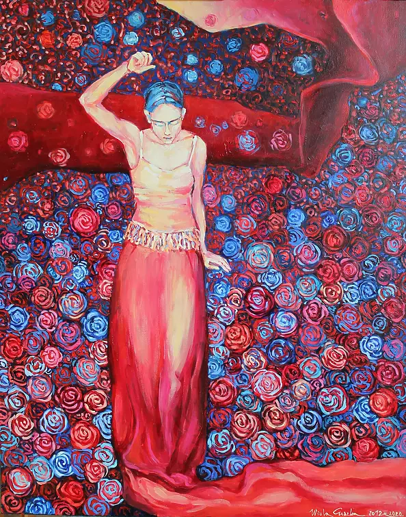 Wiola Gaszka - From the Pina Bausch Theater, 80x100, oil on canvas, 2020