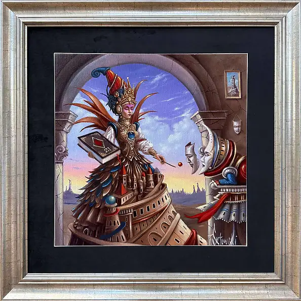 Tomasz Sętowski, Visiting Her Majesty, Oil painting - canvas, 30 x 30