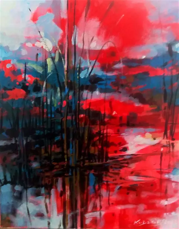 Marek Kubski - Zachód nad  jeziorem