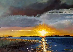   - Zachód nad jeziorem