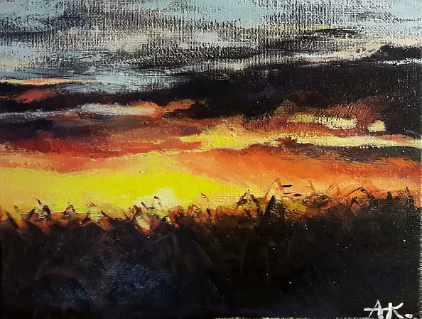 Anna Kowal - Sunset and wheat