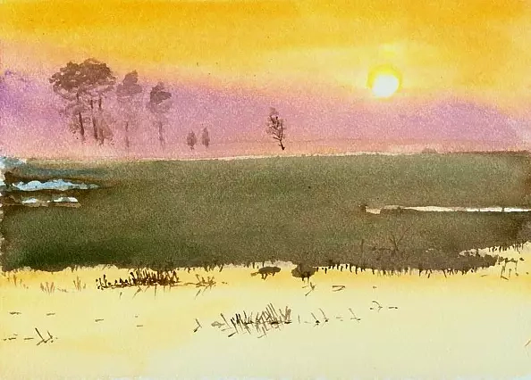 Zdzisław Rutkowski - Zachód słońca nad Biebrzą