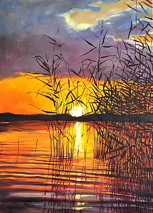 Magdalena Bronakowska - Zachód słońca nad Jeziorem Sajno