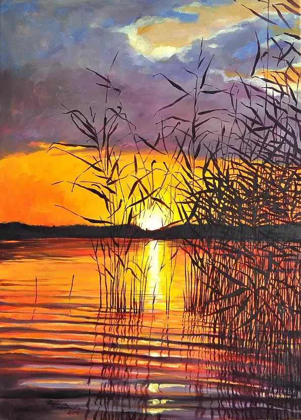 Magdalena Bronakowska - Zachód słońca nad Jeziorem Sajno