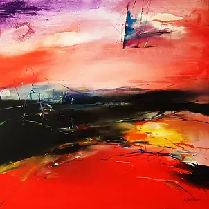 Lech Biernacki - Zachód słońca nad Milówką..(część 3 tryptyku)