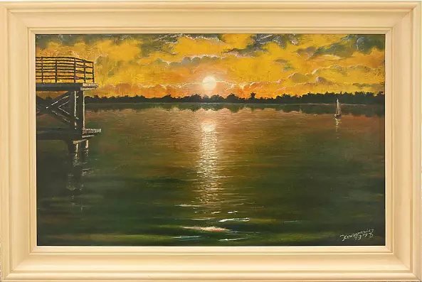 Mirosław Kowzanowicz - Sunset over the lake White