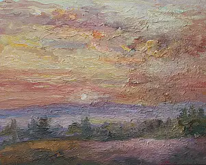 Sabina Salamon, Sunset , Oil painting - canvas, 30 x 24