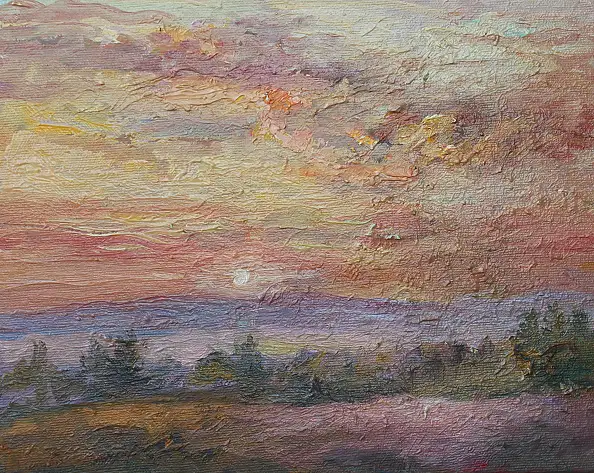 Sabina Salamon, Sunset , Oil painting - canvas, 30 x 24