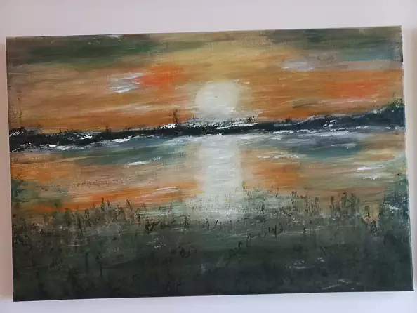 Małgorzata Kłapsa - Zachód słońca w Nieliszu