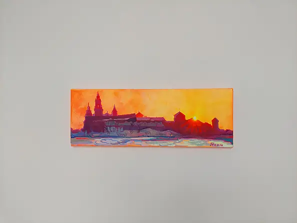 Anastasiia Kurkova, Zachodnia mgiełka, Obraz olejny - płótno, 50 x 18