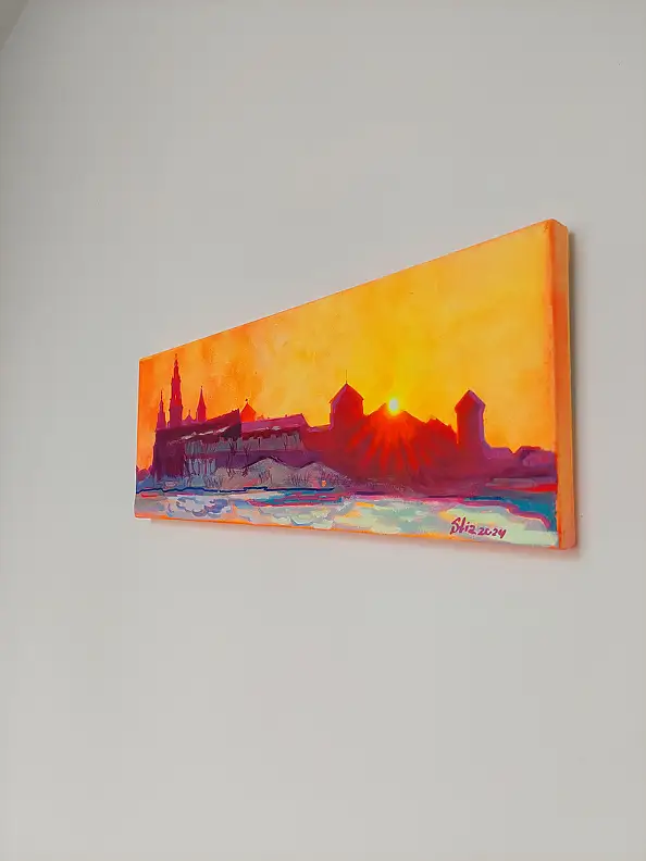 Anastasiia Kurkova, Zachodnia mgiełka, Obraz olejny - płótno, 50 x 18