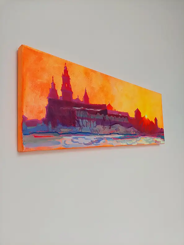 Anastasiia Kurkova, Zachodnia mgiełka, Obraz olejny - płótno, 50 x 18