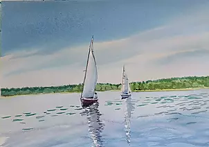 Zdzisław Rutkowski - Sails on Lake Necko II