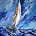 Grzegorz Zalewski, Sailing Ship – Acrylic Painting Impasto, Impasto, Acrylic painting - canvas, 40 x 50