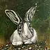 Jacek Lauda, Hare, Oil painting - canvas, 80 x 100